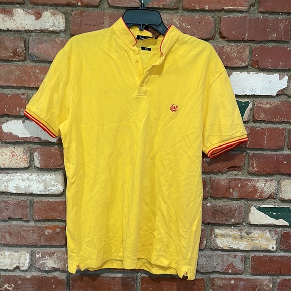 The Kooples polo shirt yellow slim fit size medium NWT - Picture 2 of 5